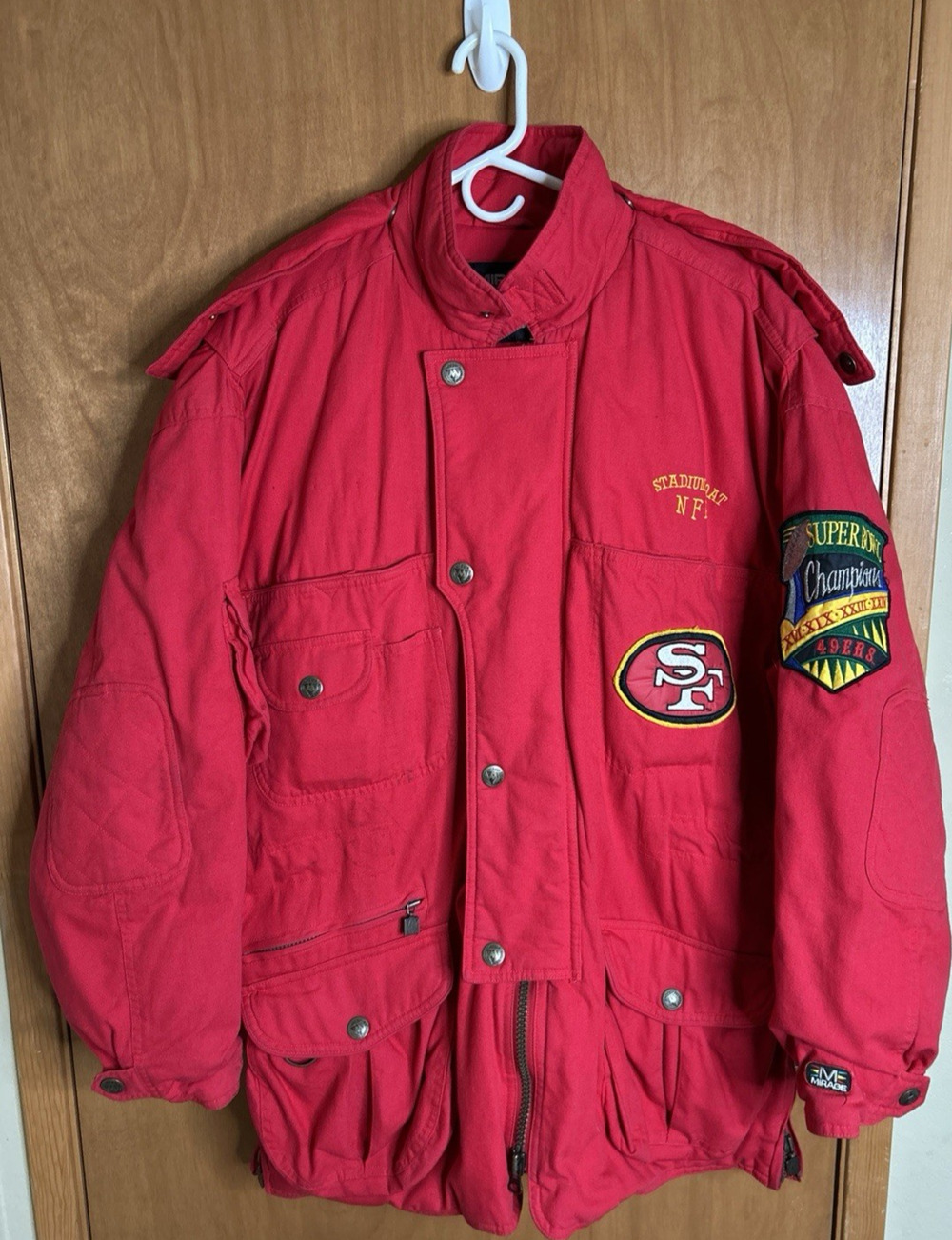 Vintage Mirage San Francisco 49ers Member Club NFL Stadium 1990 Coat Men's Large